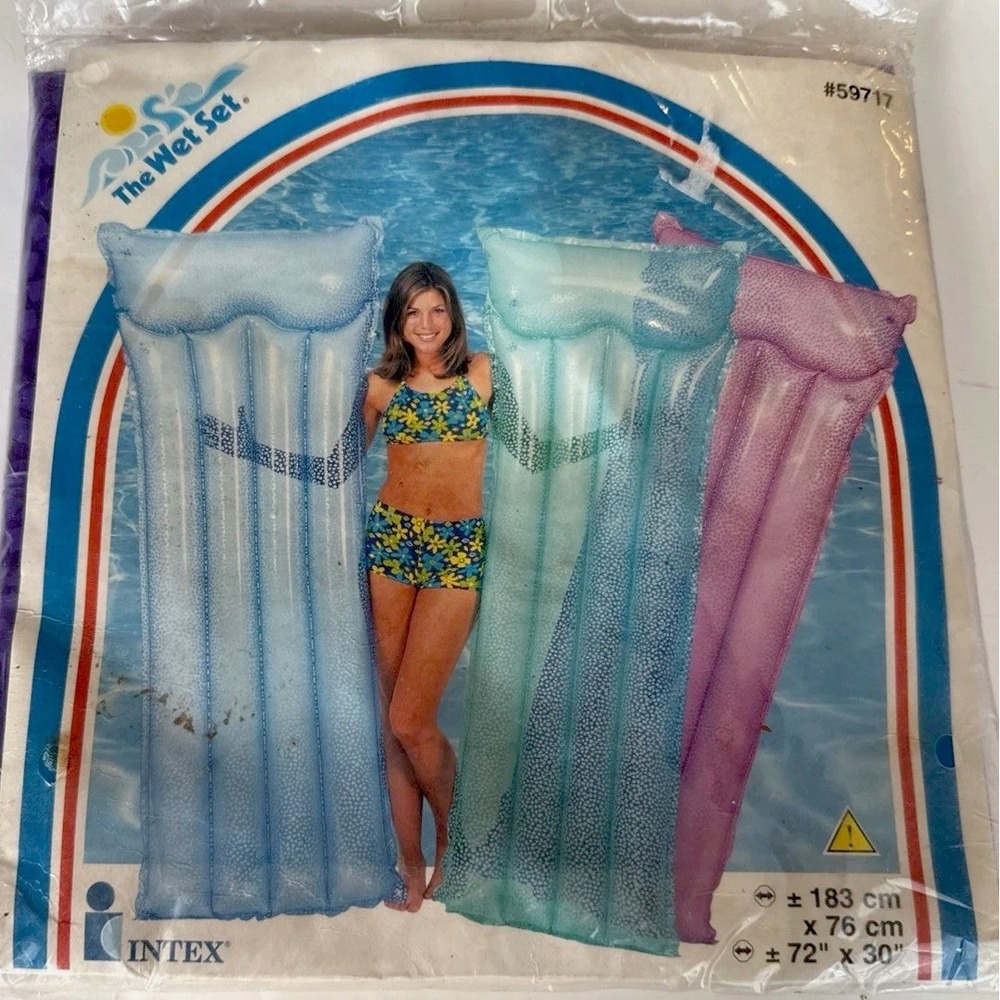 Vintage Intex The Wet Set‎ Purple Inflatable Air Mat Vinyl Pool Float 1999 72x30